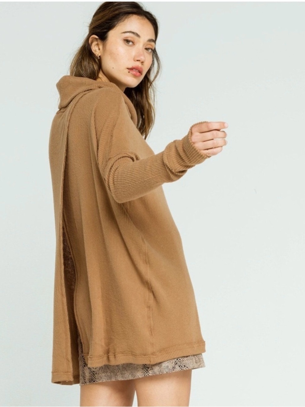 We the Free Free People Juicy Long Sleeve Canyon Moon Oversized open back Top